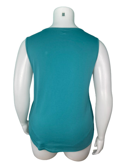 Teal Sleeveless Top w/ Neck Details