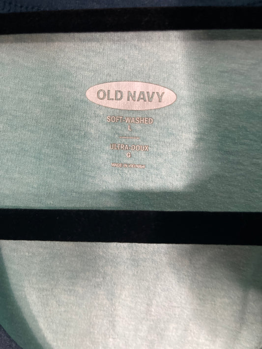 Light Blue w/ Navy Piping Tank Top