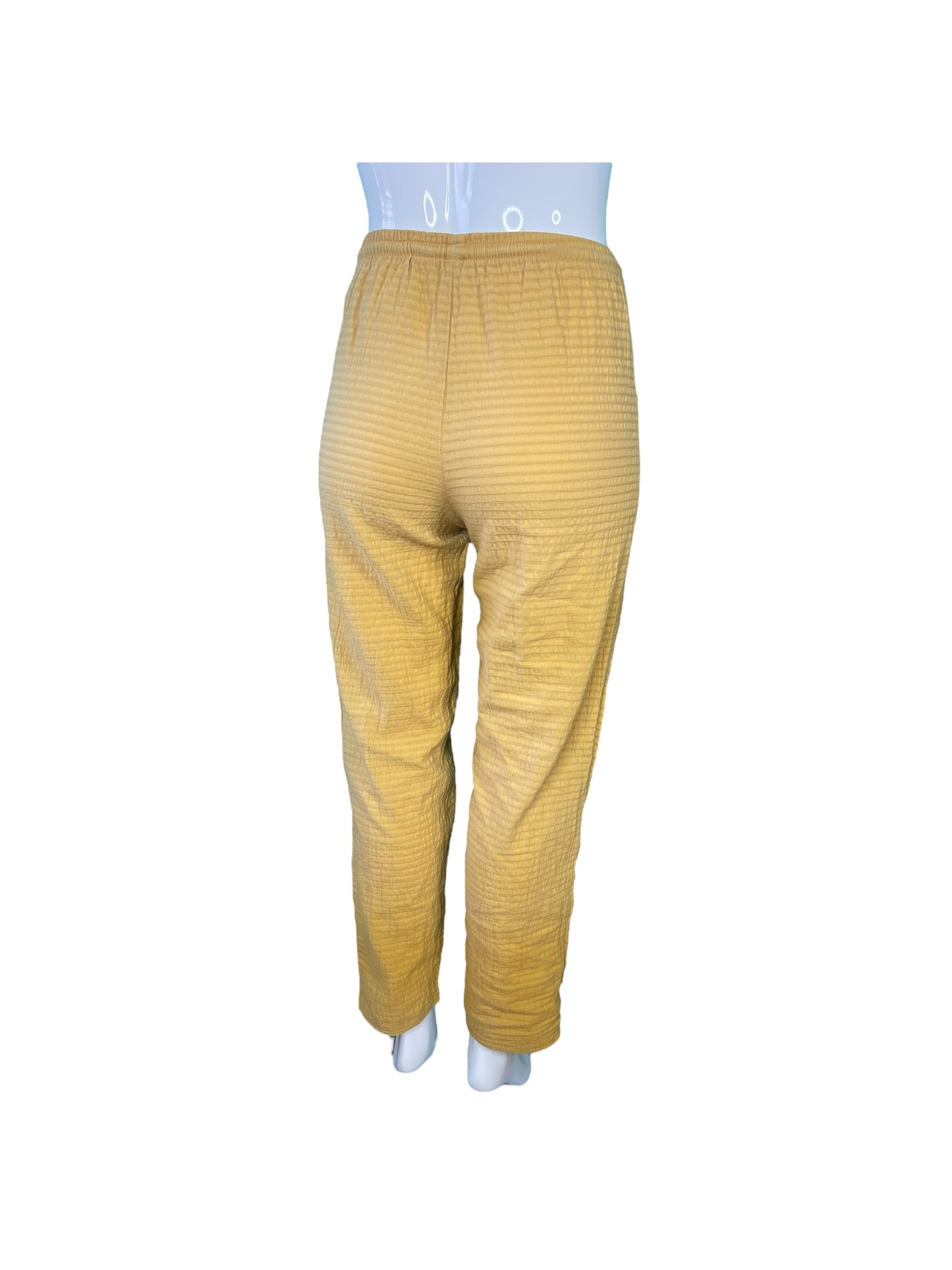 Yellow Texture Draw String Pants