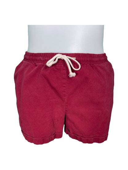 Burgundy Tie Waist Shorts