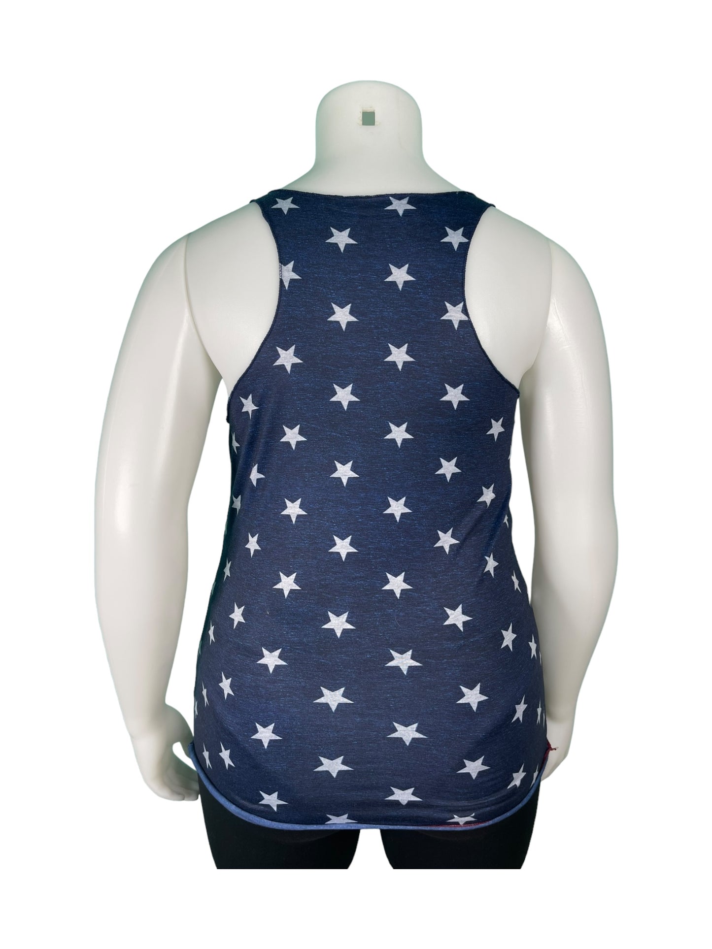 Blue w/ White Stars and Red Graphic Tank Top