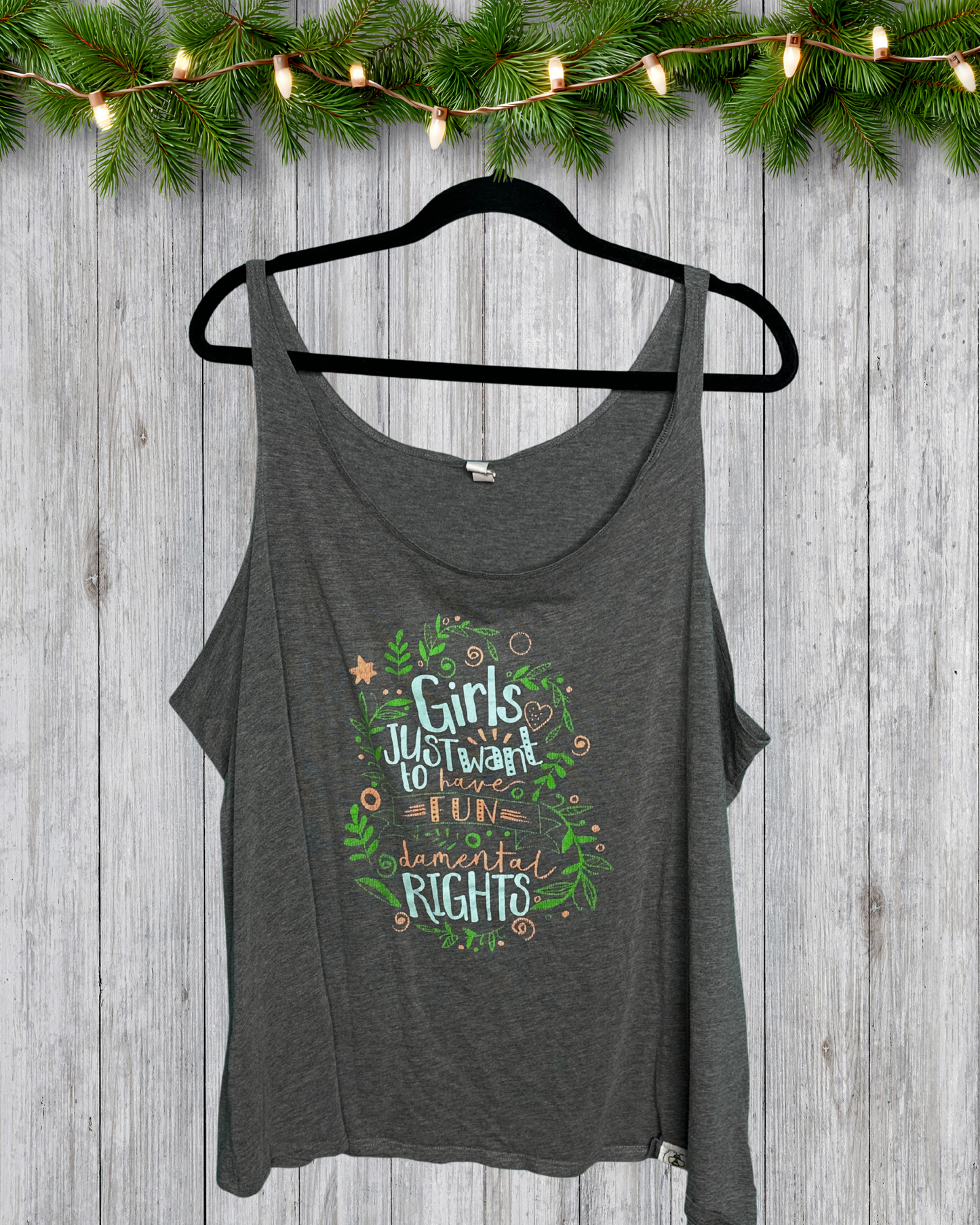 Grey "Girls just want to have fundamental Rights" Tank Top