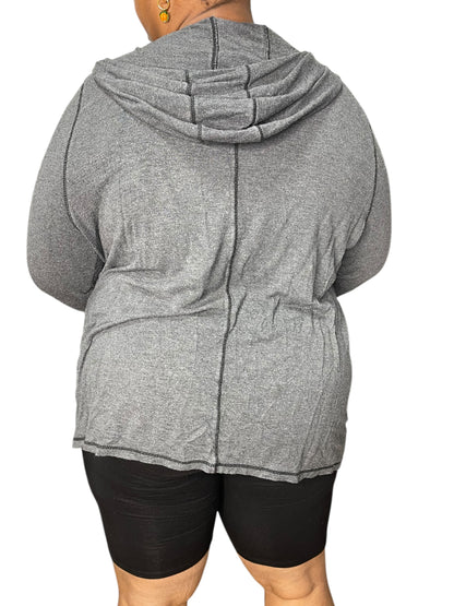 Grey Hooded Cardigan