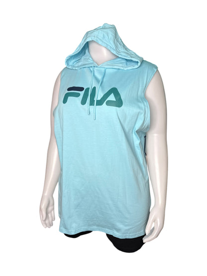 Baby Blue Sleeveless Hooded Shirt