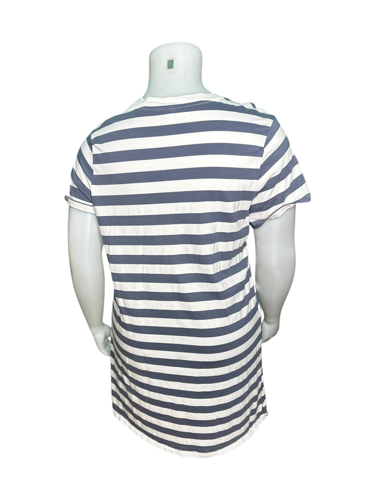 Navy & White Horizontal Striped T-Shirt Dress