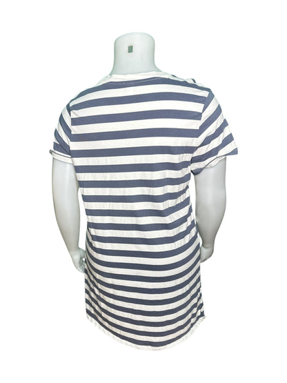 Navy & White Horizontal Striped T-Shirt Dress
