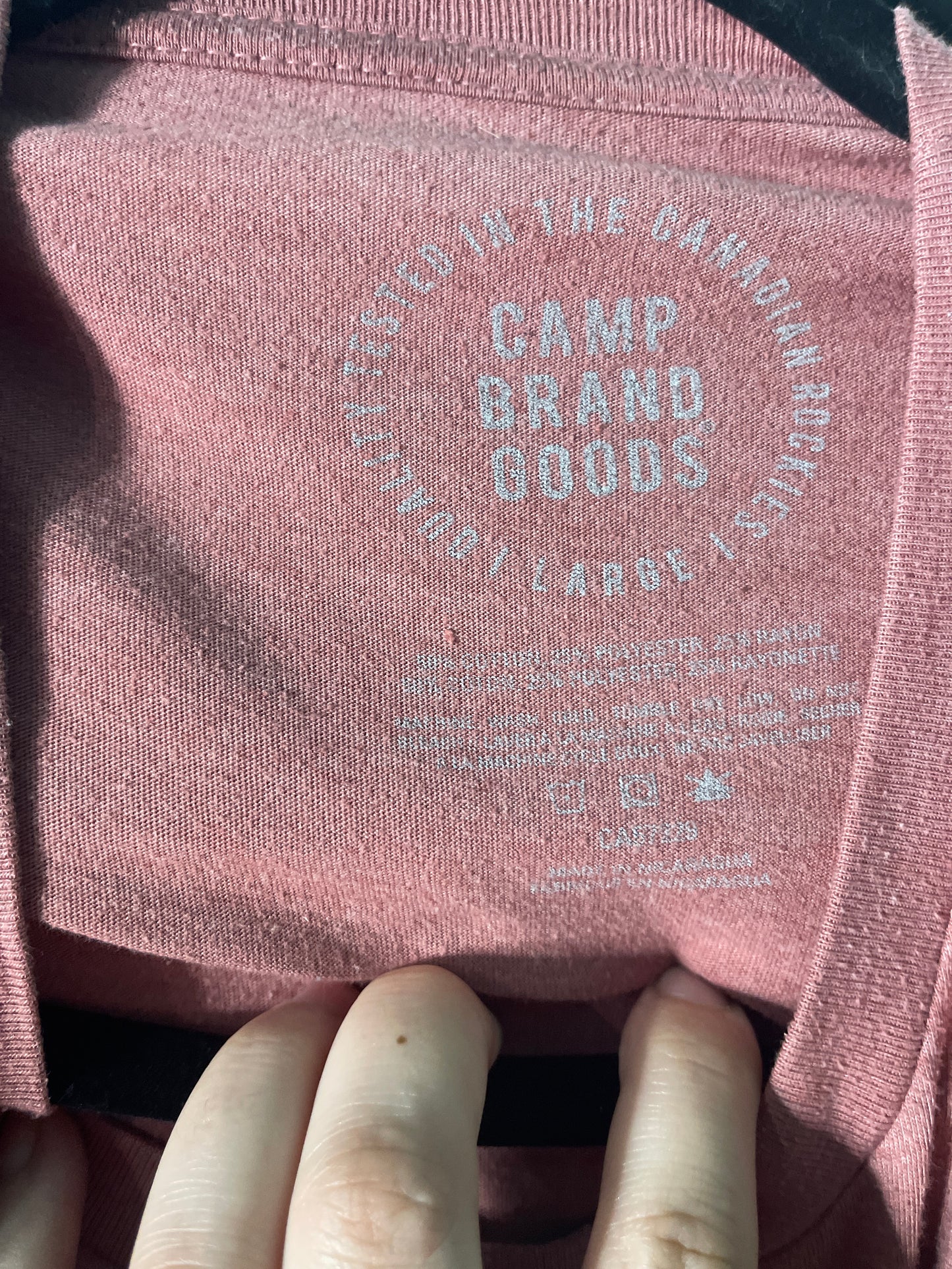 Burgundy Short Sleeved "Camp Brand Goods" Graphic T-Shirts