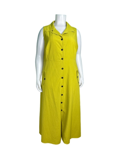 Light Green Button Up Sleeveless Maxi Dress