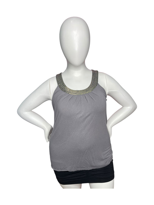 Grey w/ Gold Sequence Tank
