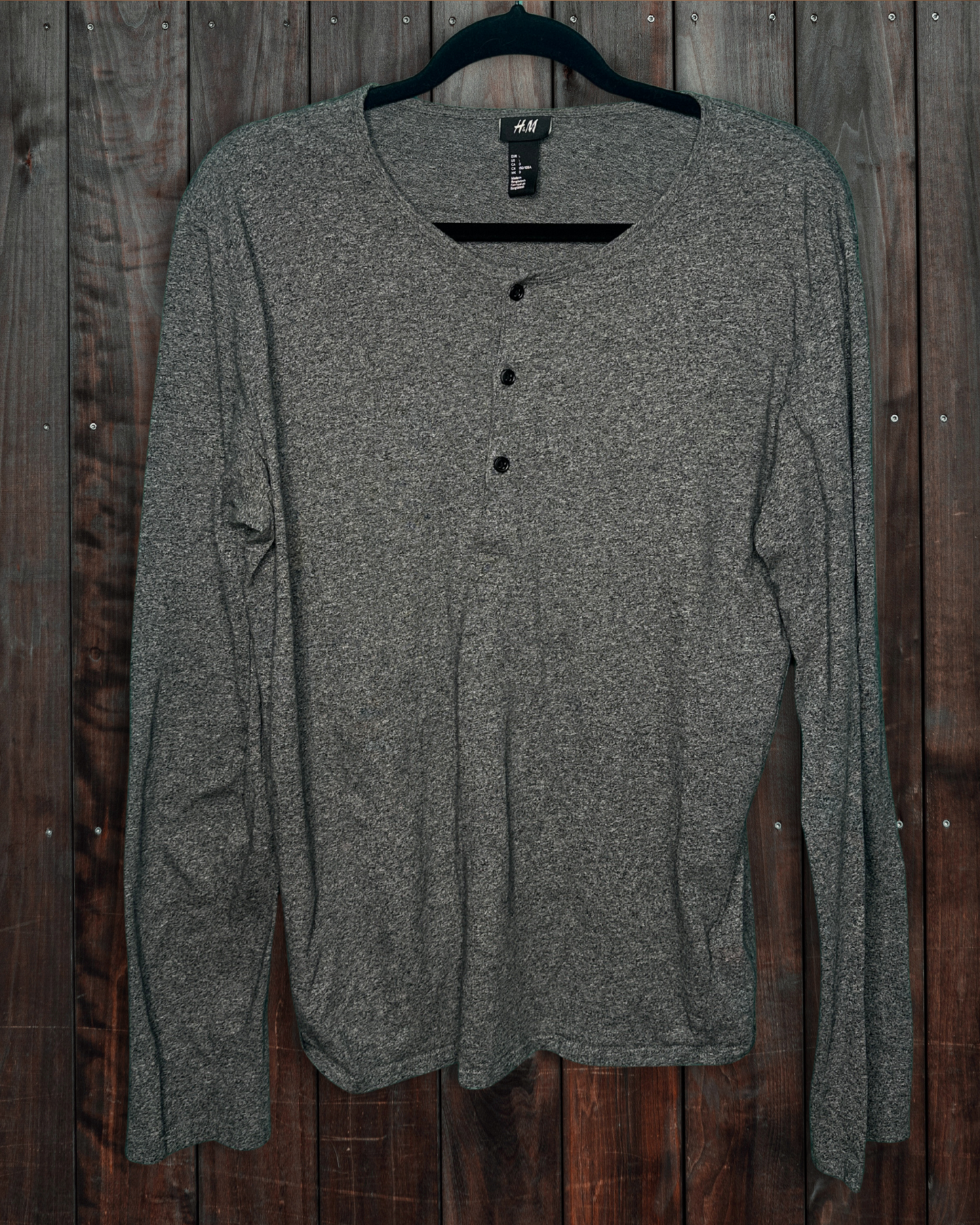 Grey Long Sleeved Crew Neck Shirt