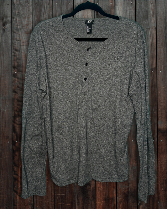 Grey Long Sleeved Crew Neck Shirt