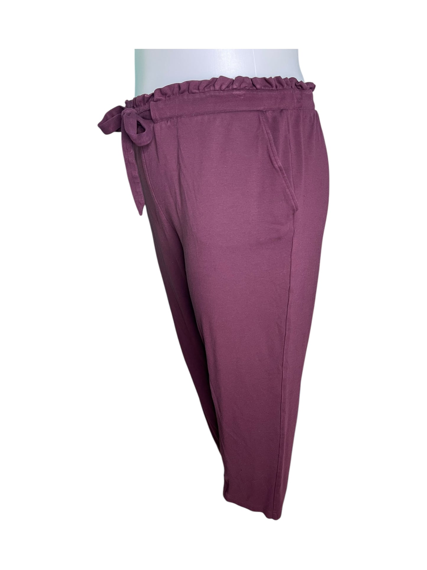 Purple Paperbag Waist Pants