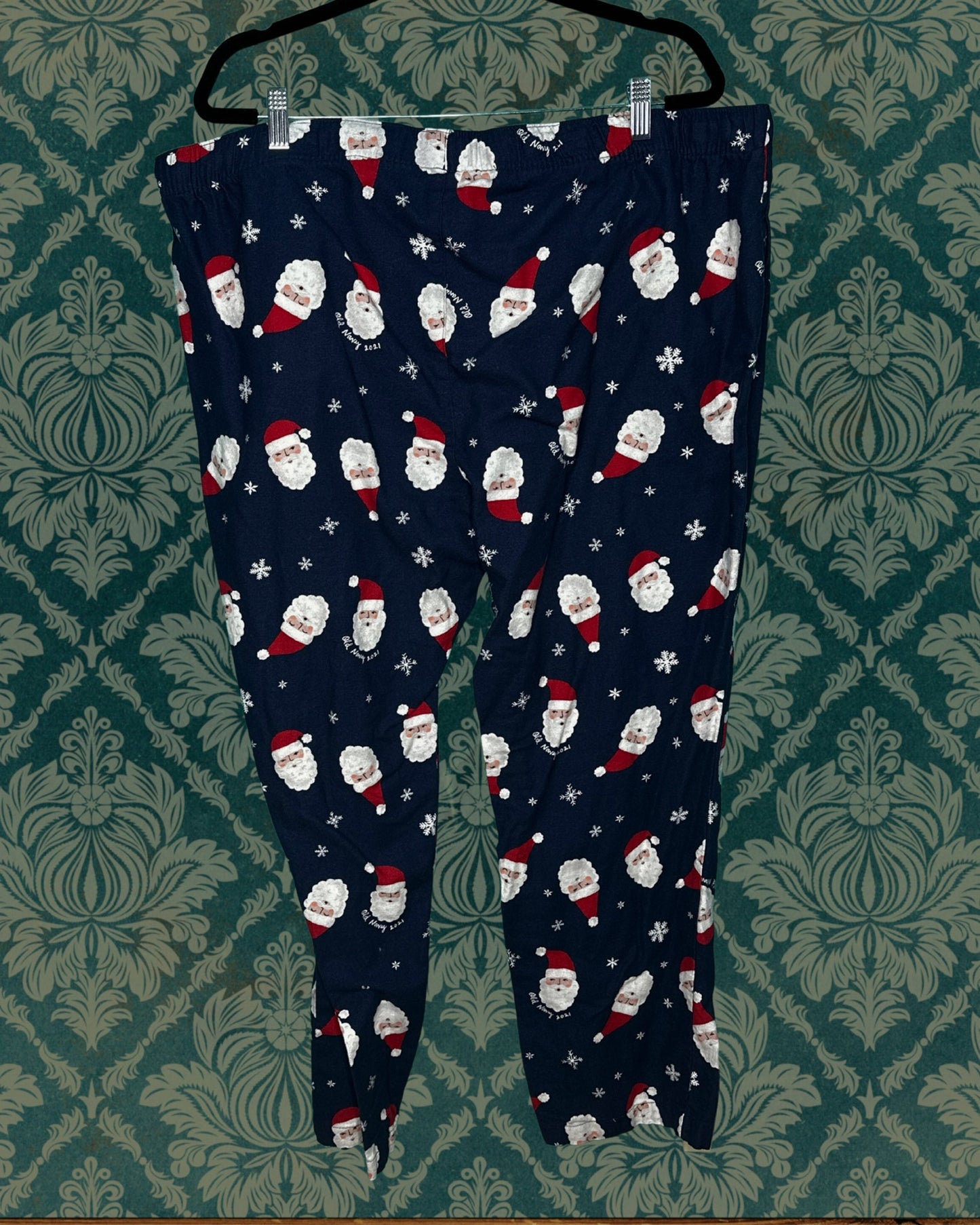 Navy Blue w/ Santa Clause Patterned PJ Pants