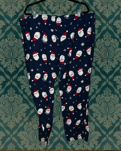 Navy Blue w/ Santa Clause Patterned PJ Pants
