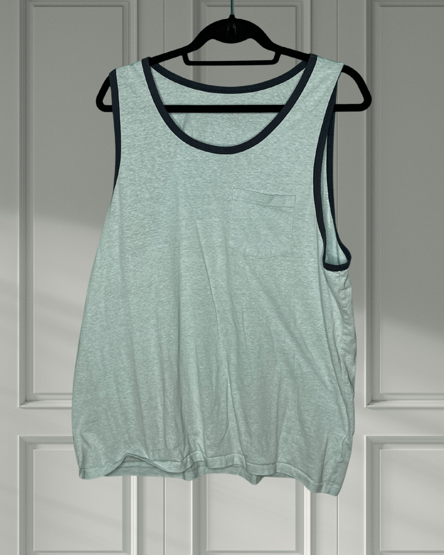Light Blue w/ Navy Piping Tank Top