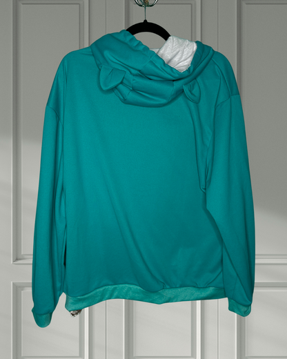 Baby Blue Hoodie W/ Zippered Cat Pocket