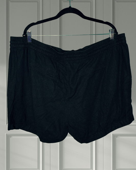 Black Paperbag Waist Shorts