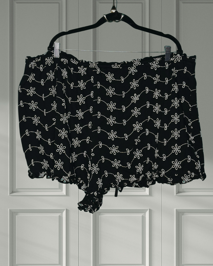 Black & White Flower Shorts