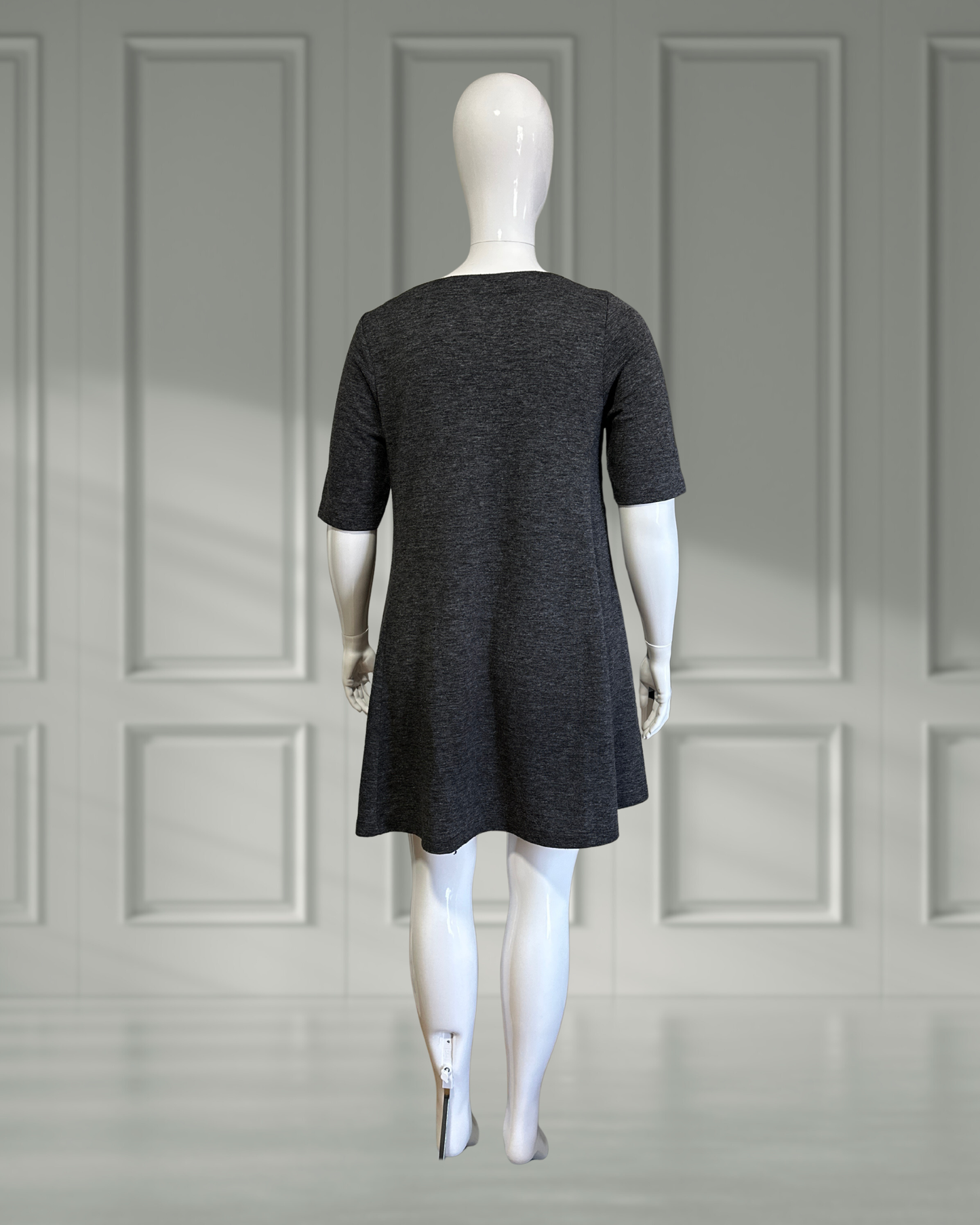 Dark Grey 3/4 Sleeved Mini Dress