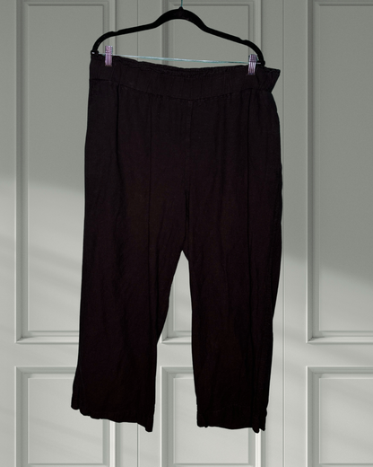 Black Paperbag Waist Pants
