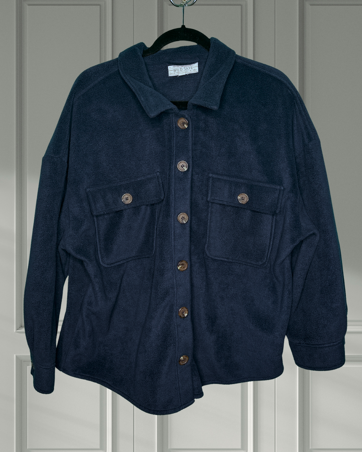 Navy Soft Blue Button Up Jacket
