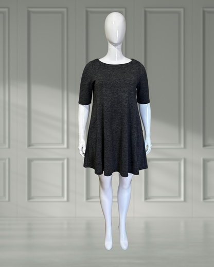 Dark Grey 3/4 Sleeved Mini Dress