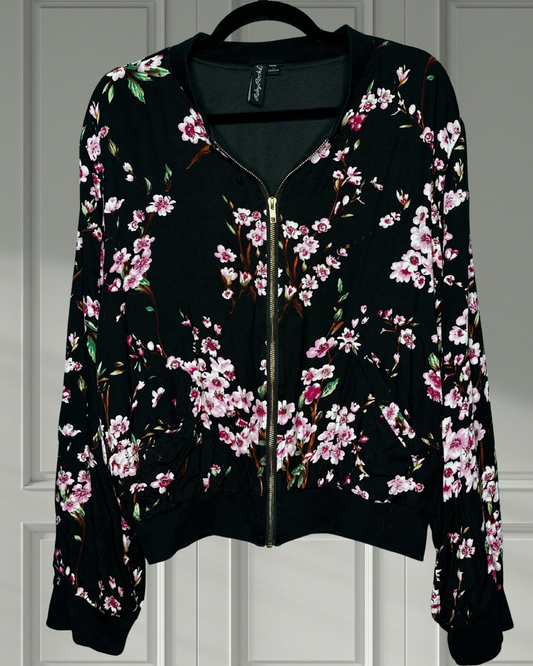 Black w/ Pink Floral Patterned Jacket