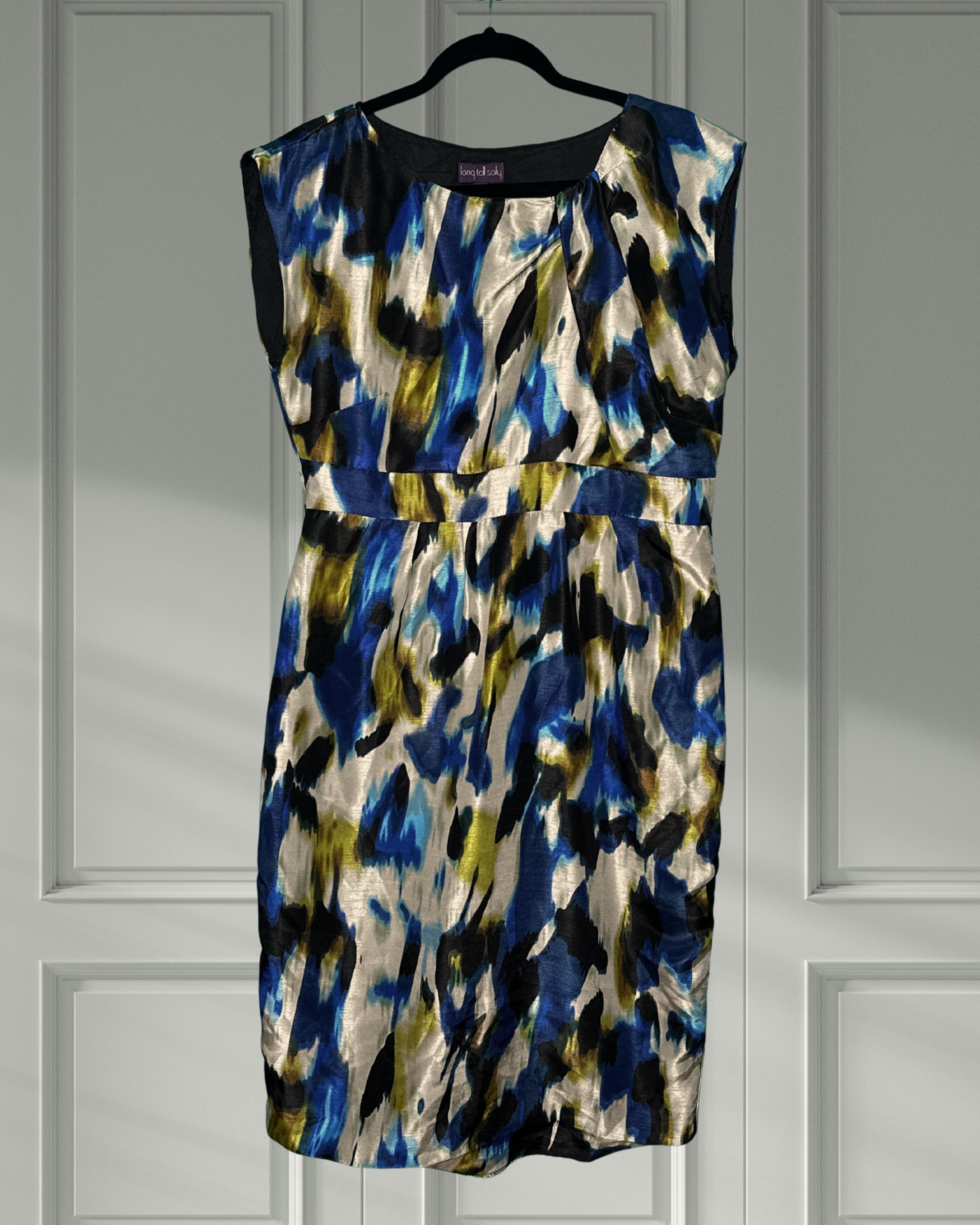 Black, Blue, Green and White Sleeveless Dress