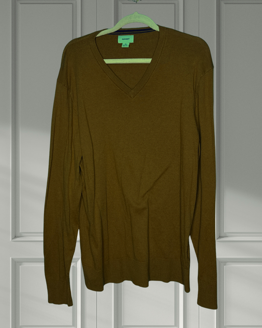 Mustard Long Sleeved V-Neck Knit Sweater