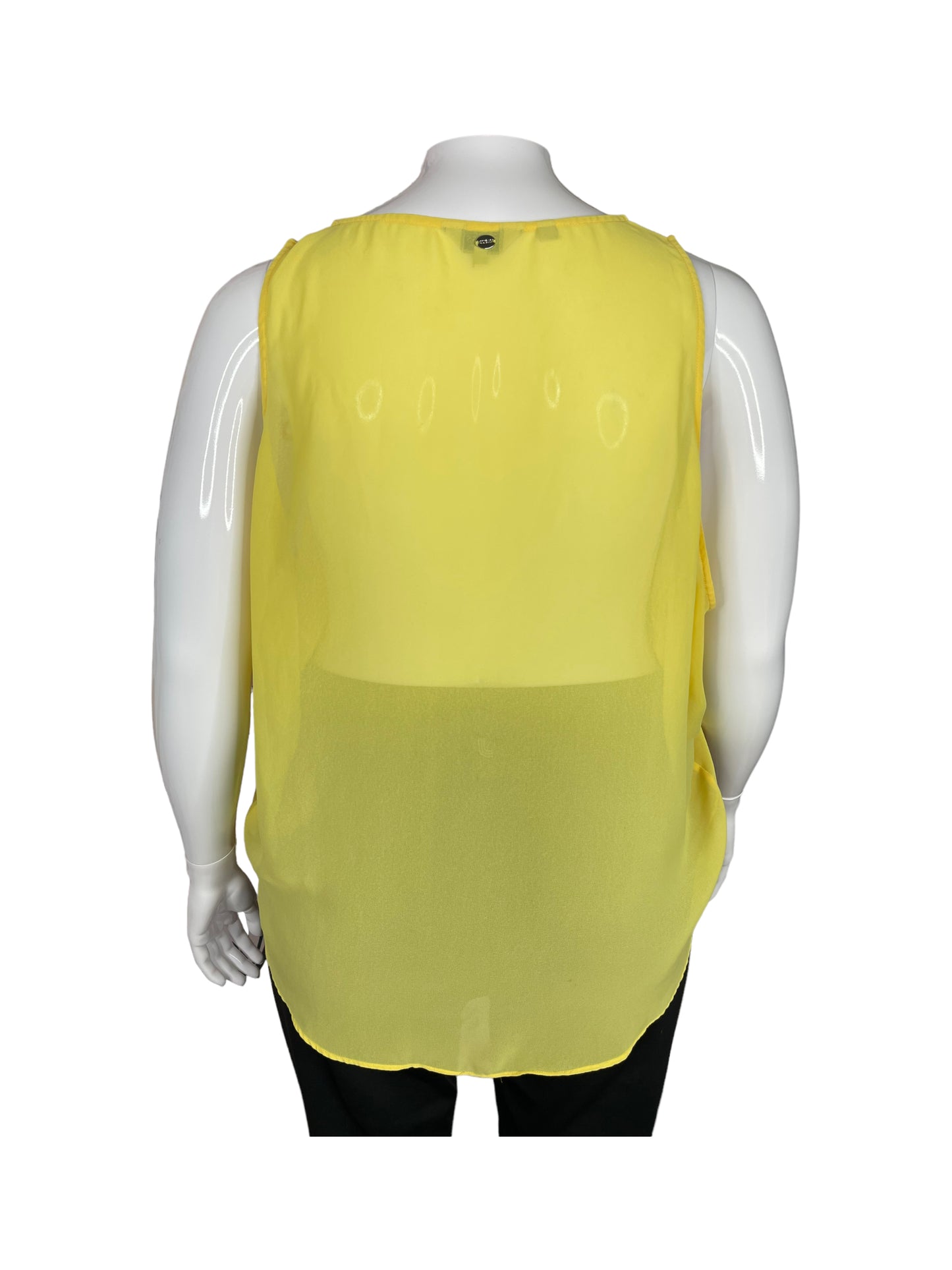 “Guess” Sheer Yellow Sleevelss Top (L)