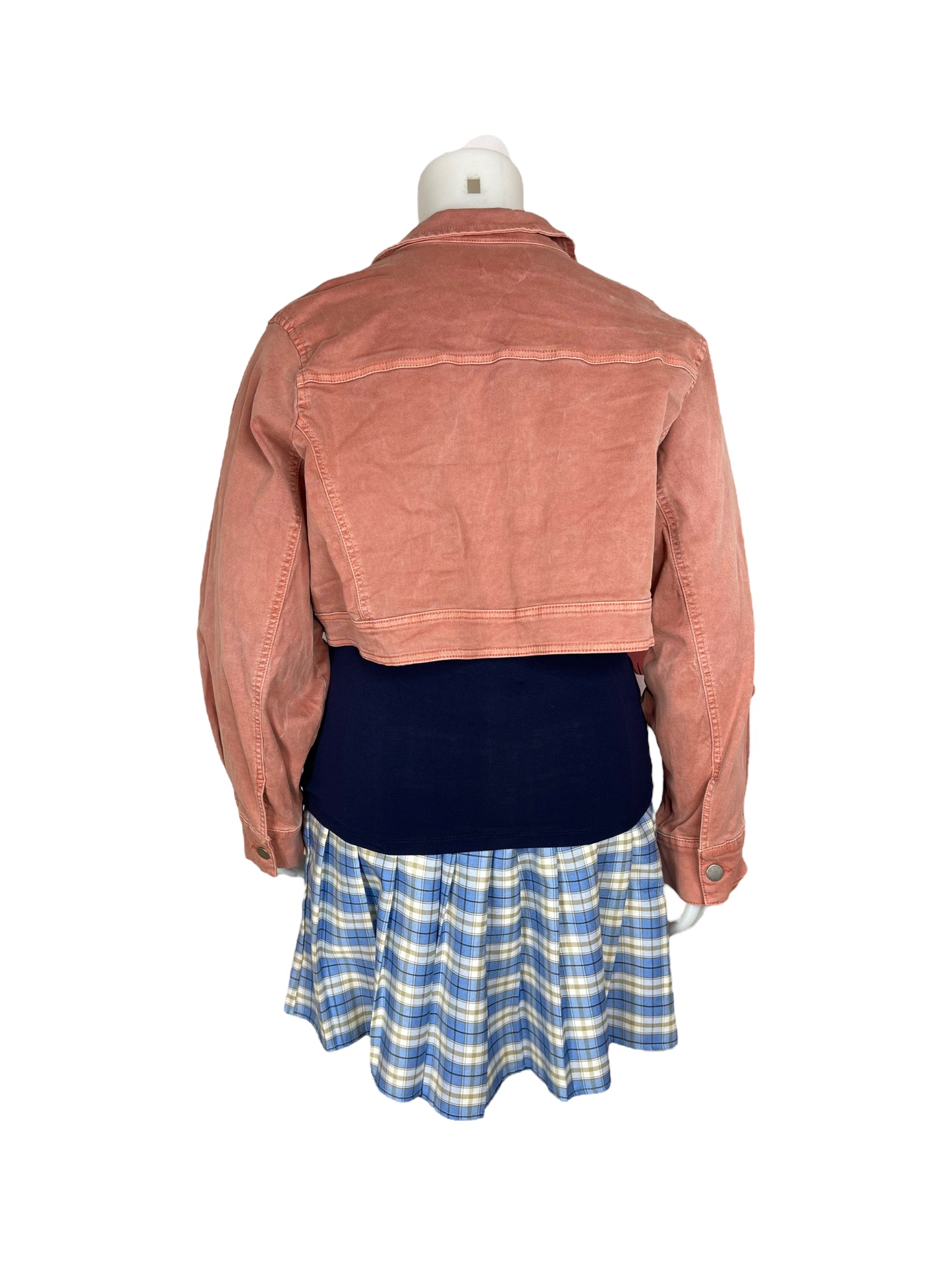 “Shein” Pale Blue & Cream Pleated Skirt (5XL)