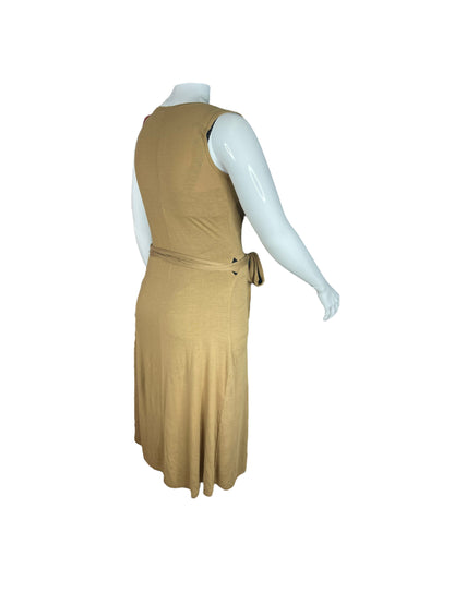 Brown Wrap Sleeveless Dress