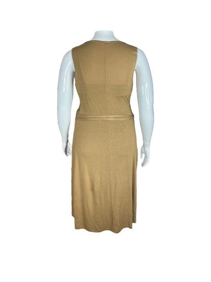 Brown Wrap Sleeveless Dress
