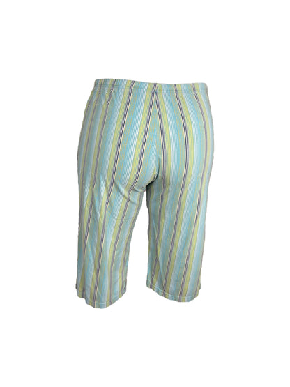 "Addition Elle" Vertical Stripe Teal Capris (1X)