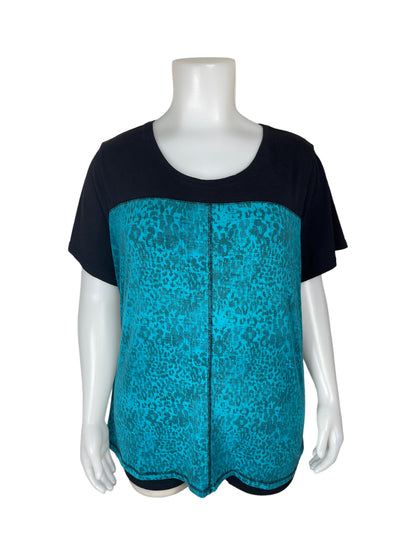 Black & Blue Short Sleeved Top