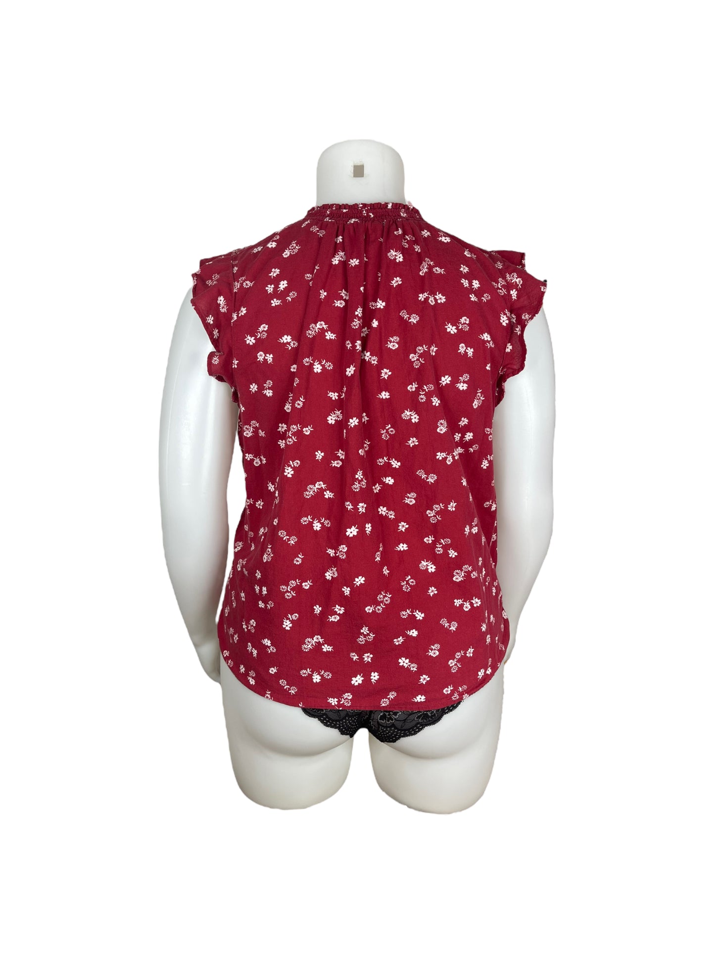 "Old Navy" Red V-neck floral Shirt (XL)
