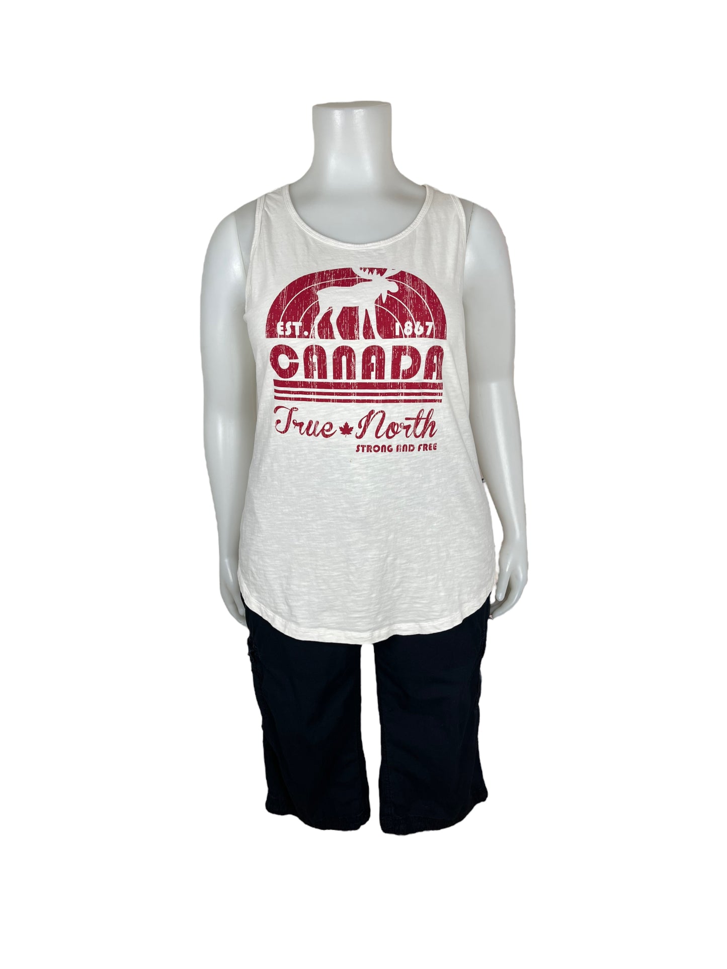 “Canadiana” Canada Graphic Tank Top ‘Canada True North Strong and Free’ (3X)