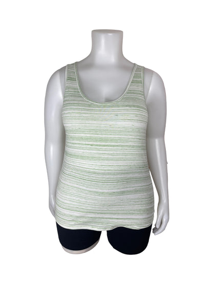 Horizontal Green & White Tank Top