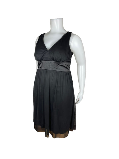“Ricki’s” Black Sleeveless Dress w/ Satin Sash Detail (XL)