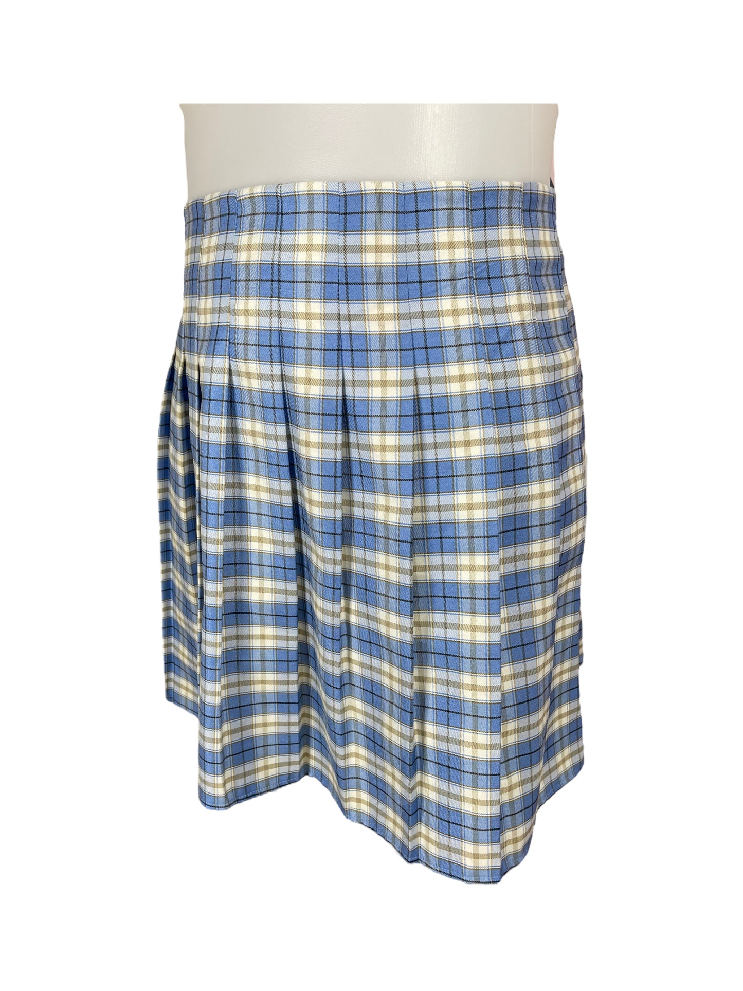 “Shein” Pale Blue & Cream Pleated Skirt (5XL)