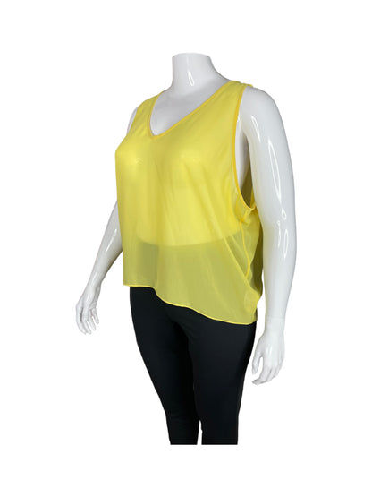 “Guess” Sheer Yellow Sleevelss Top (L)