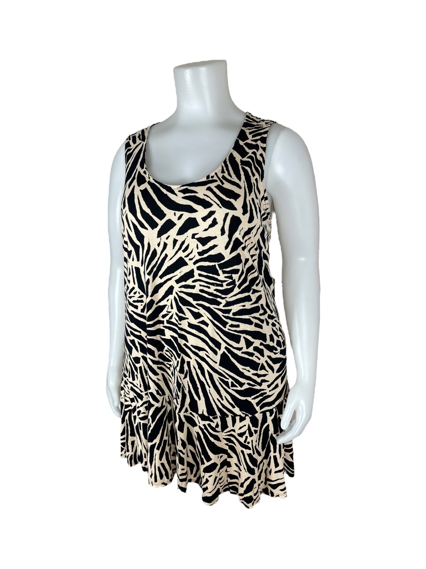 "H&M" Black and Tan Pattern Dress (XXL)