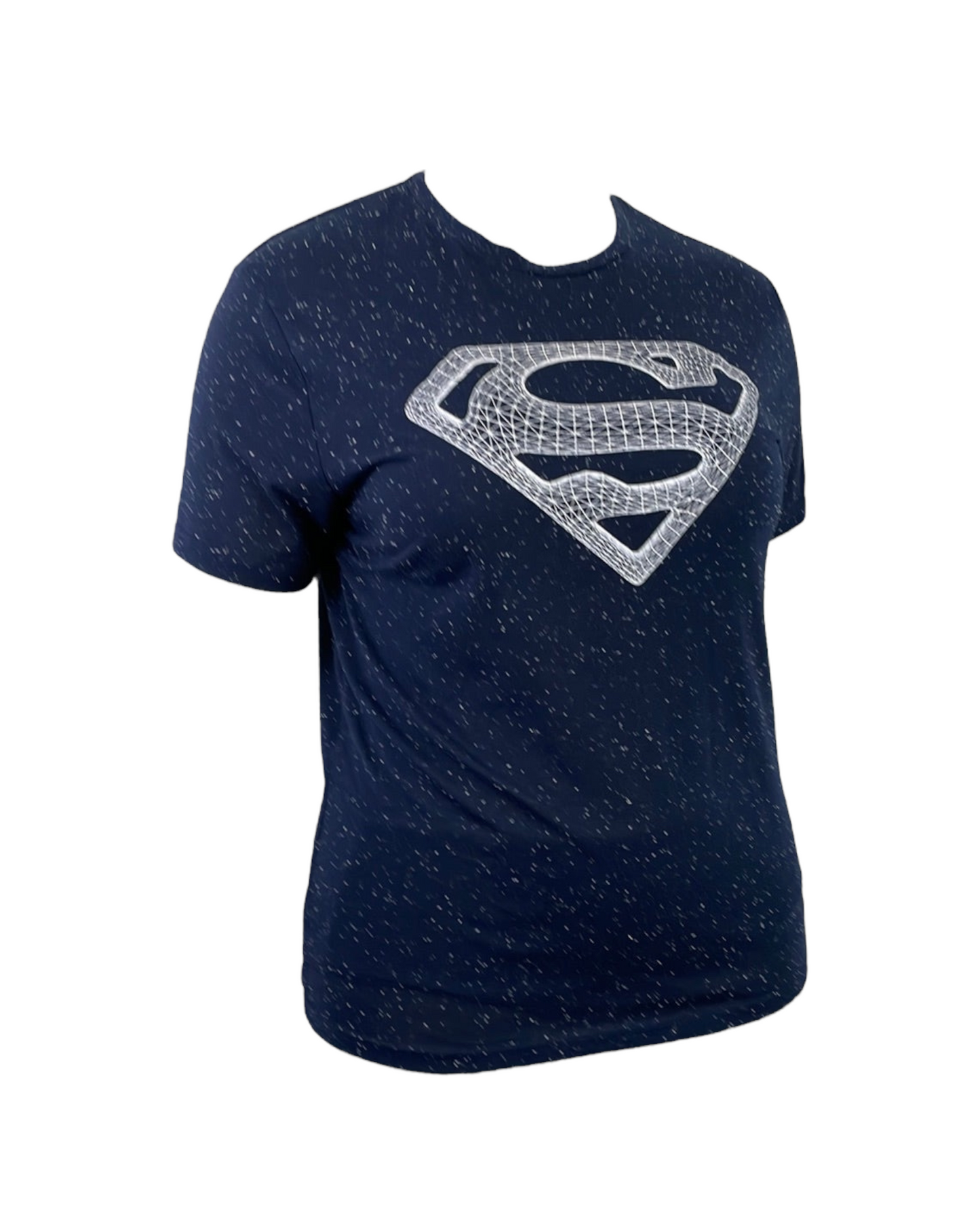 “Superman” Navy Blue W/ White Speckle T-Shirt (L)