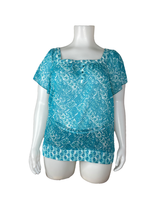 "Reitmans" Teal Sheer Top (22)