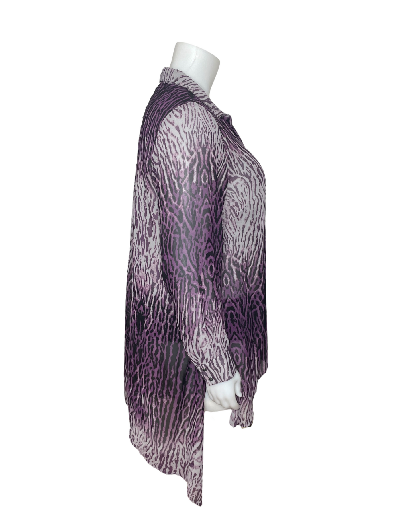 “MBLM” Purple Ombré Long-Sleeved Sheer Blouse (1)