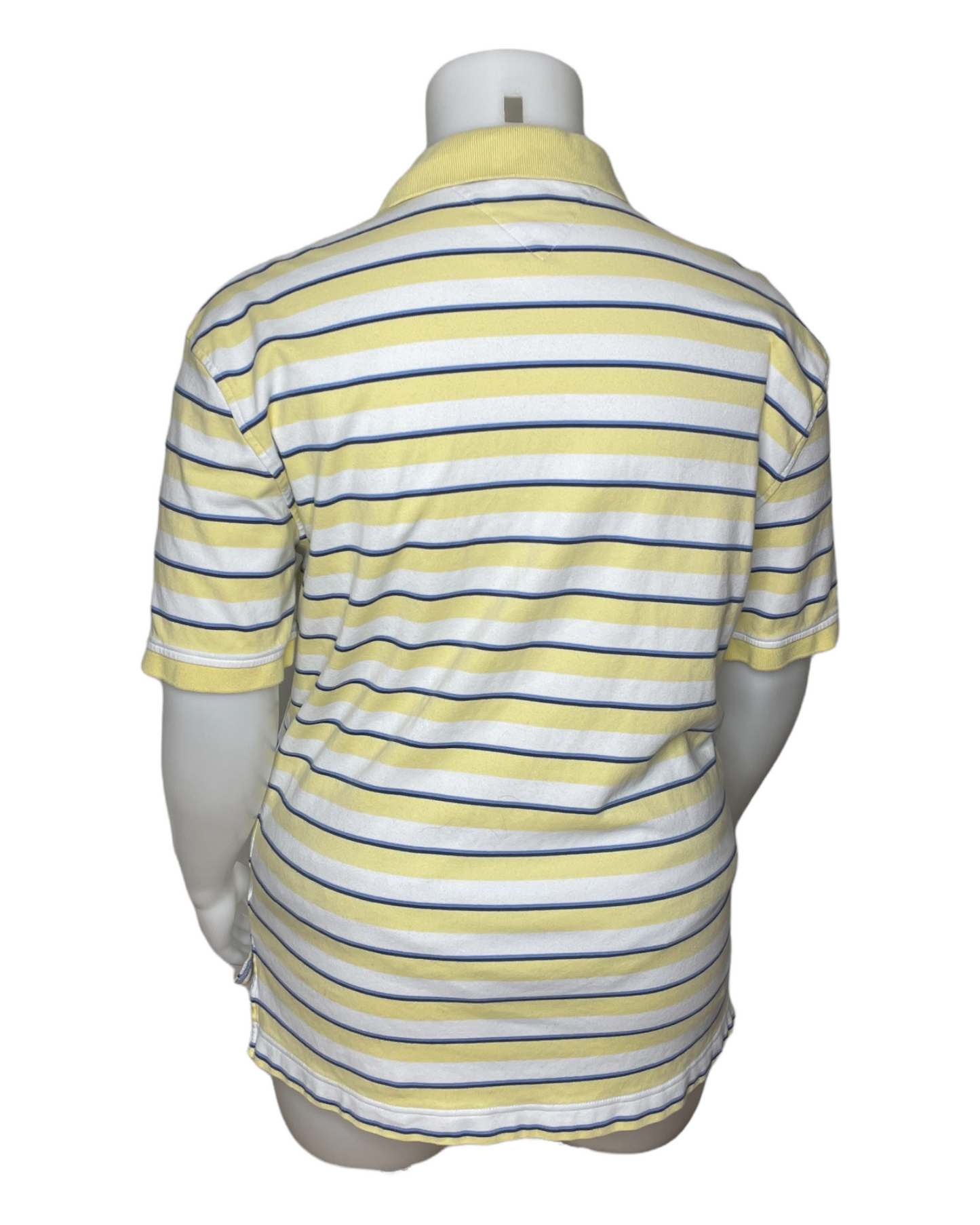 “Tommy Hilfiger” Yellow and White Stripped Polo (XXL)