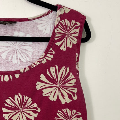 “Cotton Ginny” Pink Floral Sleeveless Shirt (XL)