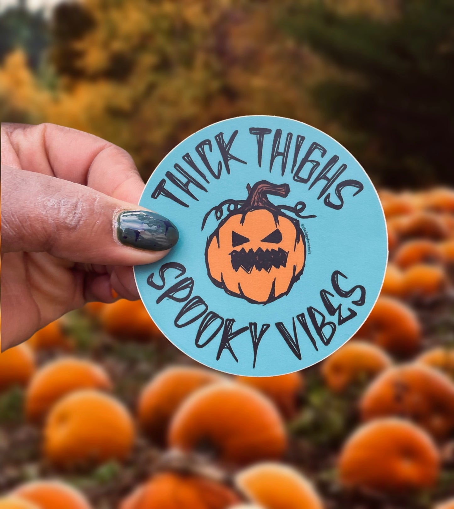 “Thick Thighs Spooky Vibes” Halloween Sticker