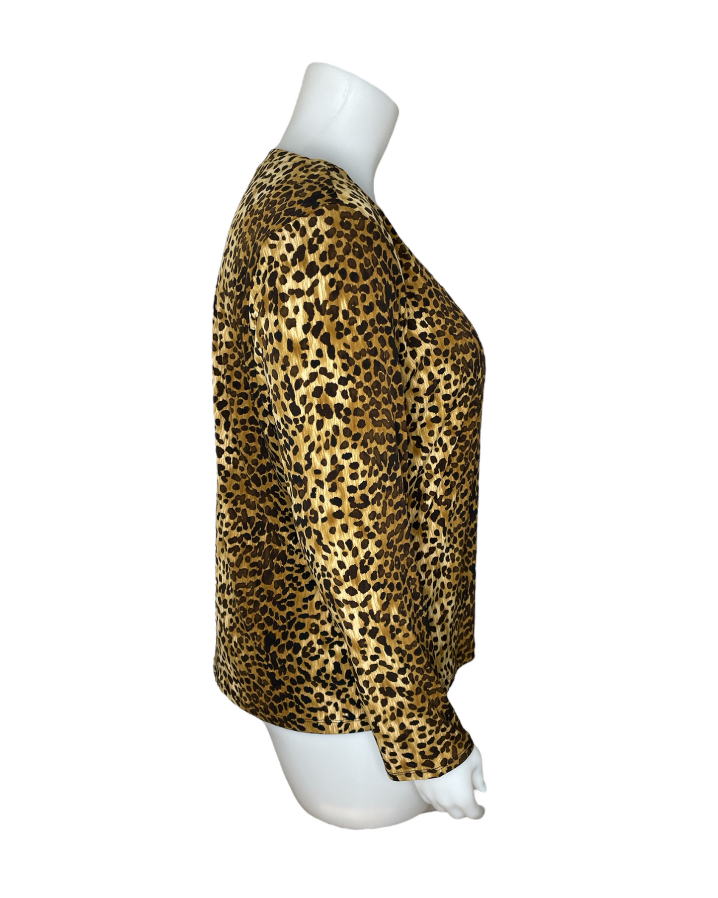"Grace" Leopard Print Long-sleeve Shirt (3X)