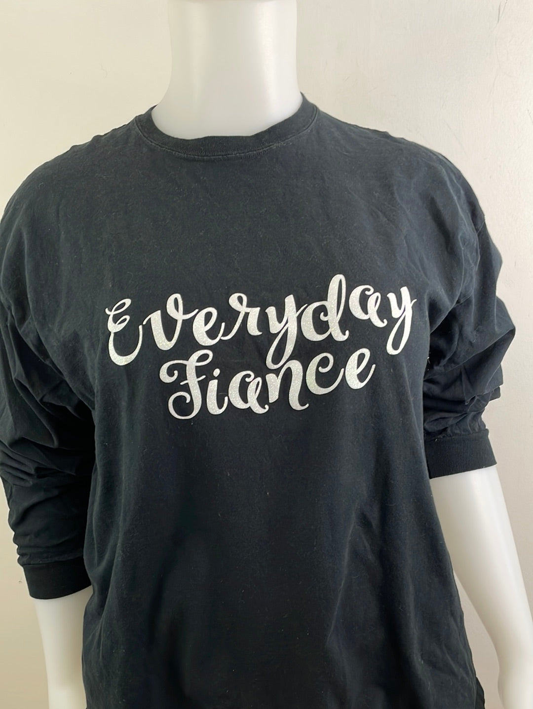 “Gildan” Black “Everyday Fiancé” Long Sleeved Shirt (2XL)